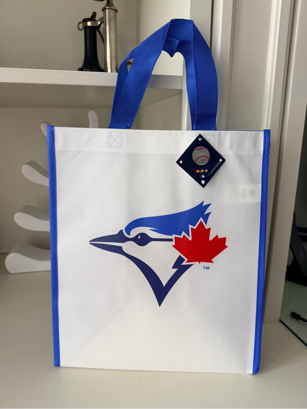TORONTO BLUE JAYS Baseball MLB Official Reusable Tote Bag Blue & White BRAND NEW
